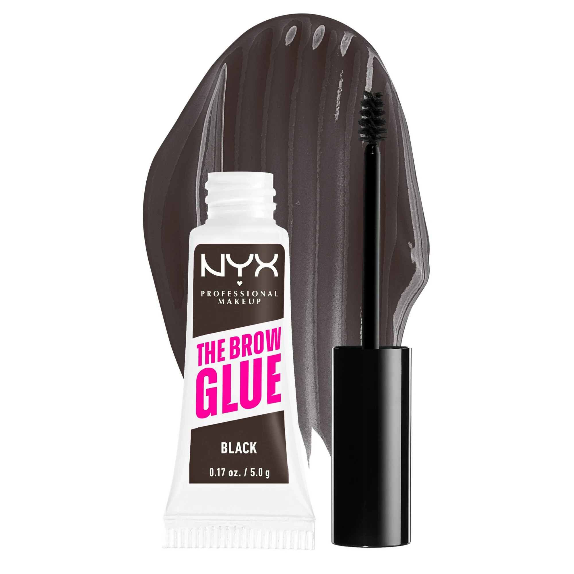 NYX Professional Makeup The Brow Glue, Extreme Hold Tinted Eyebrow Gel, Black | Walmart (US)