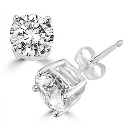 Diamond Essence Stud Earrings with Round Brilliant Stones - SEE502 - 3 Carat | Walmart (US)