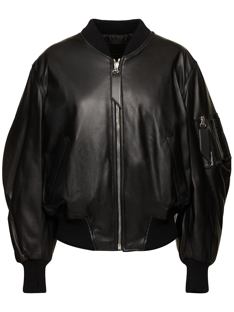 Anja leather bomber jacket | Luisaviaroma