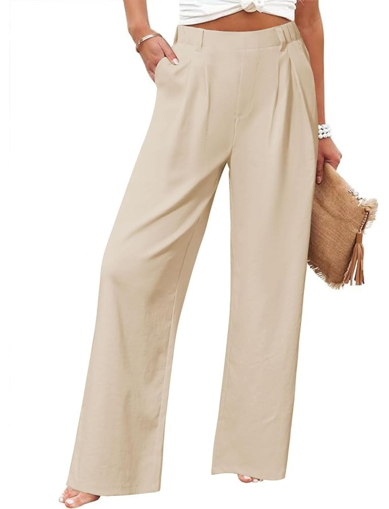 Friptspyg Palazzo Hose Freizeithose Damen Sommer Hohe Taille Palazzo Elastische Freizeithose mit ... | Amazon (DE)