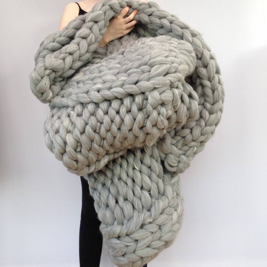 Wool Couture Giant Hand Knitted Super Chunky Blanket | Notonthehighstreet.com UK