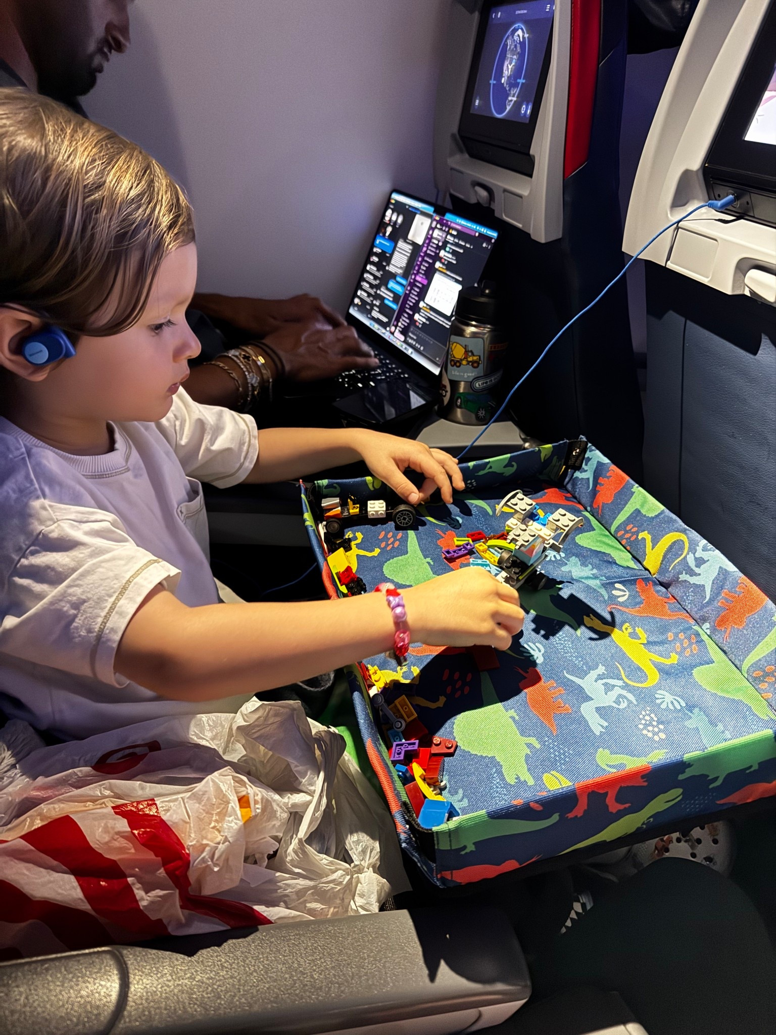 Great travel tray and Lego car kit. The tray holds all the small pieces so they don’t fly all over. Genius! And headphones that go behind the ear with cord. 

#LTKKids #LTKdayinmylife #LTKmomlife
