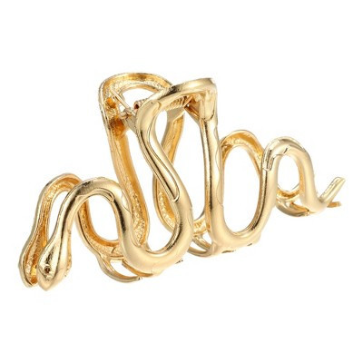 Unique Bargains Women's Metal Hair Claws 4.37"x2.2"x1.18" 1Pc Gold Tone | Target