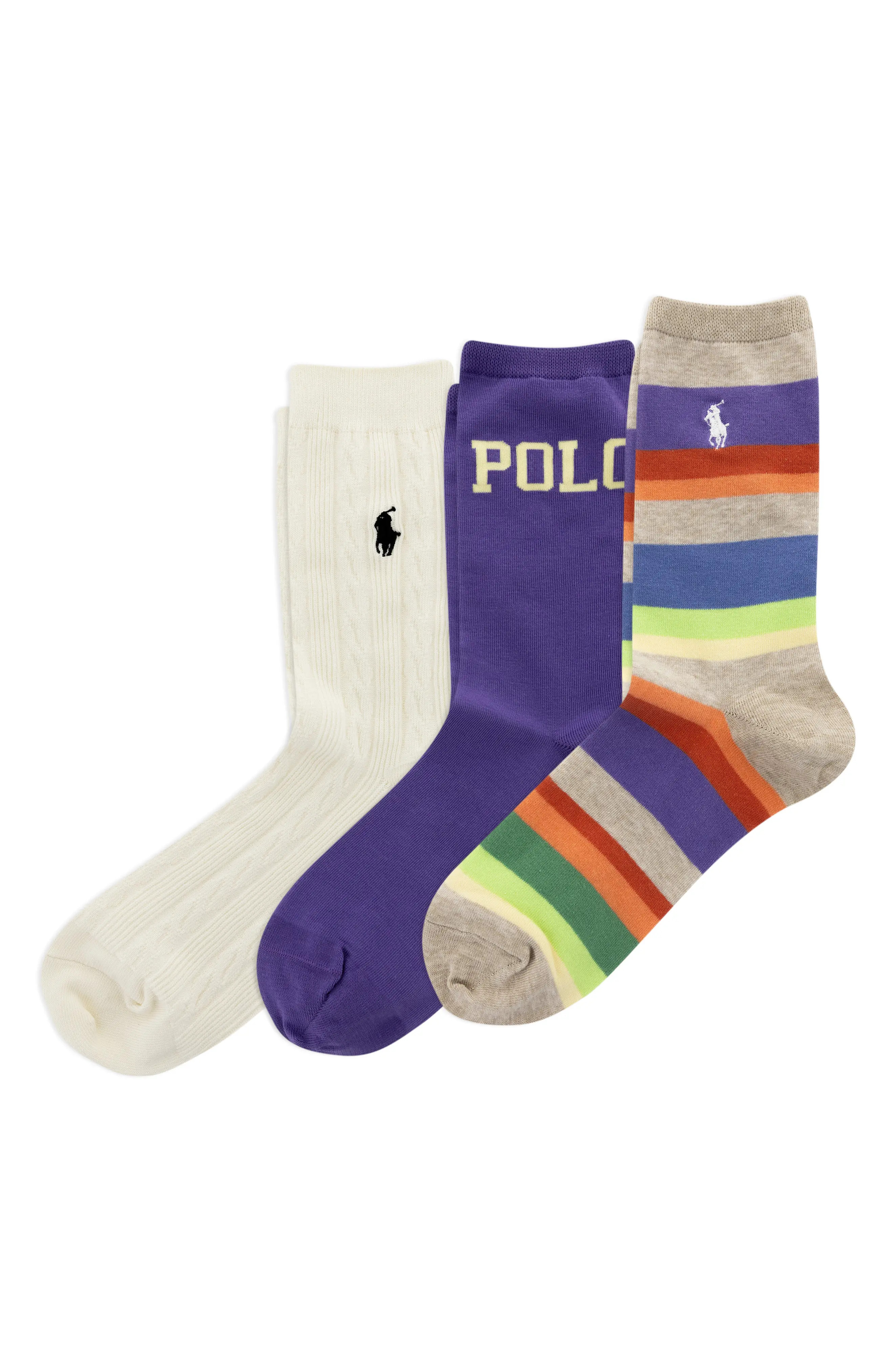 Assorted 3-Pack Crew Socks (Women) | Nordstrom | Nordstrom