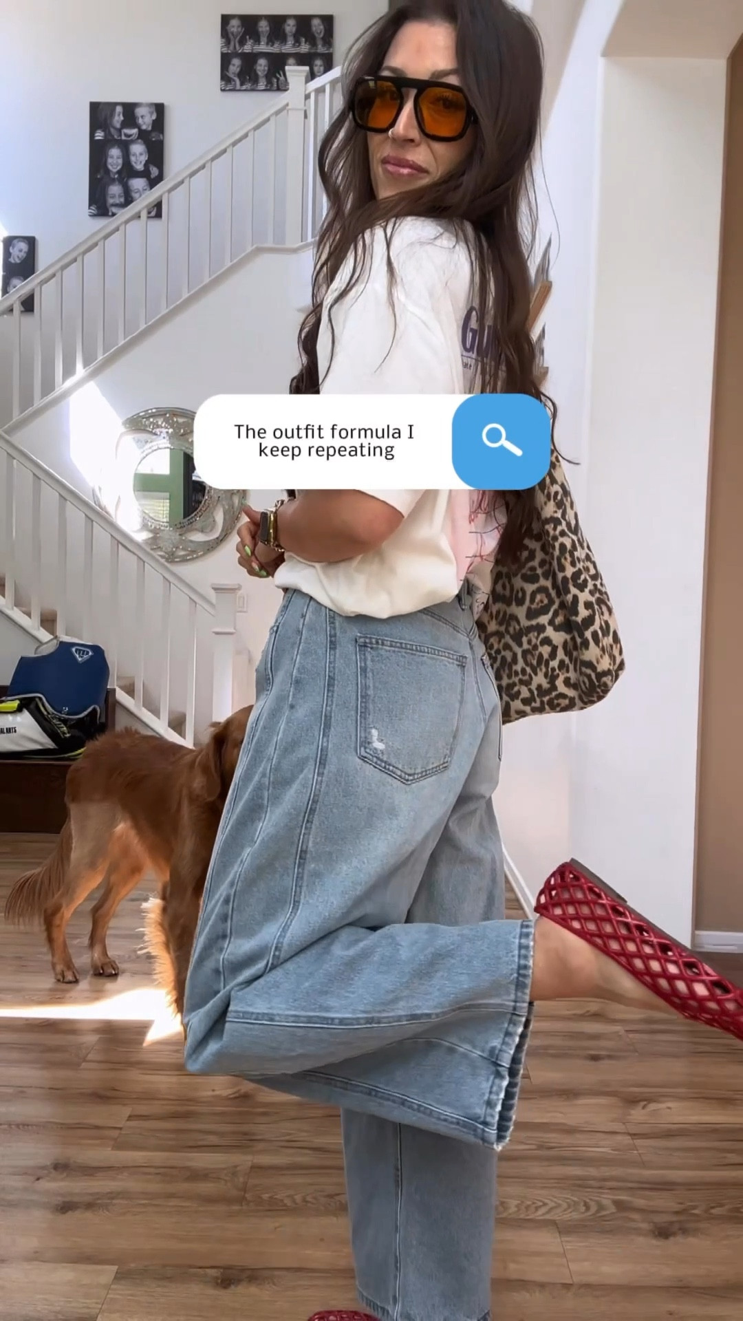 Nothing beats an easy outfit like this. Barrel jeans that are so comfy and a look for less + an oversized graphic tshirt + jelly flats and a bold purse = 🤩. 

Wearing a size 4 in the jeans and my tshirt is from last season, I’ll link other favs of mine on sale right now + very similar jelly sandals since these are last season also. 

#LTKmomlife #LTKootd #LTKgrwm