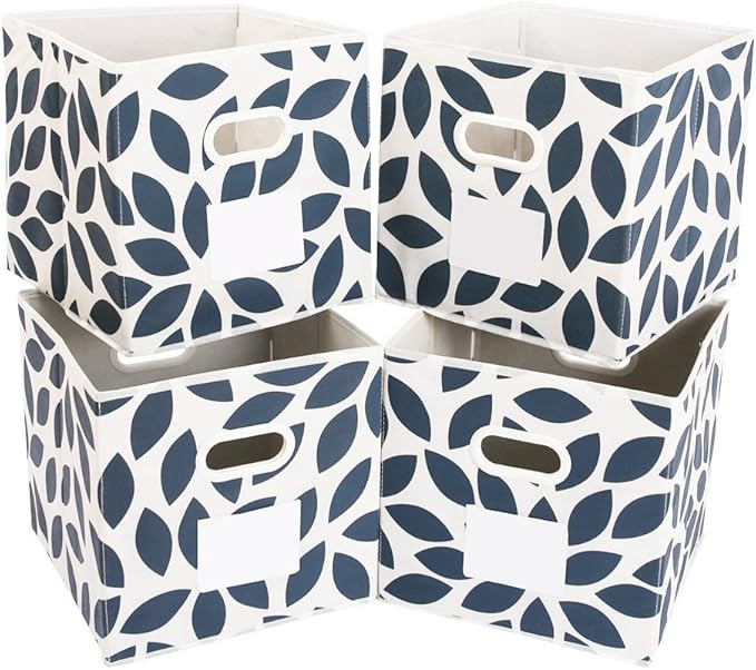 MAX Houser Fabric Storage Bins Cubes Baskets Containers with Dual Plastic Handles for Home Closet... | Amazon (US)