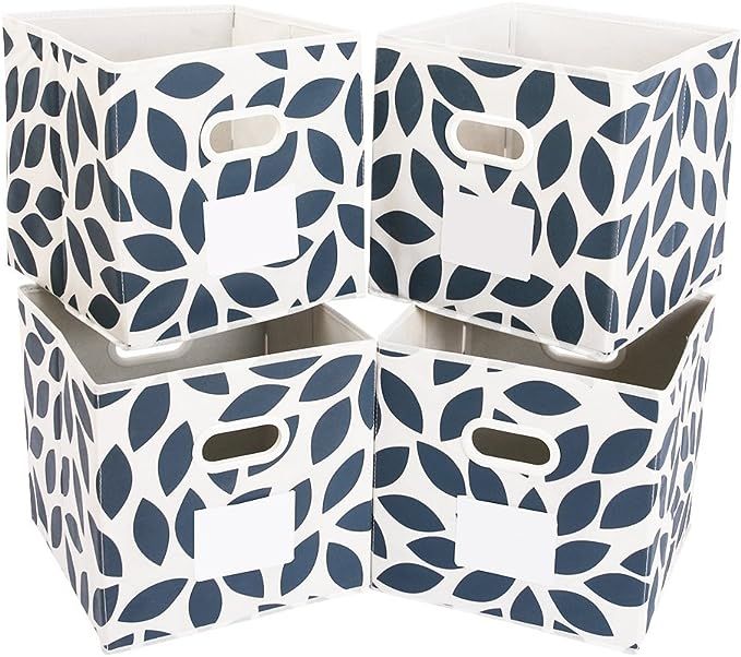 MAX Houser Fabric Storage Bins Cubes Baskets Containers with Dual Plastic Handles for Home Closet... | Amazon (US)