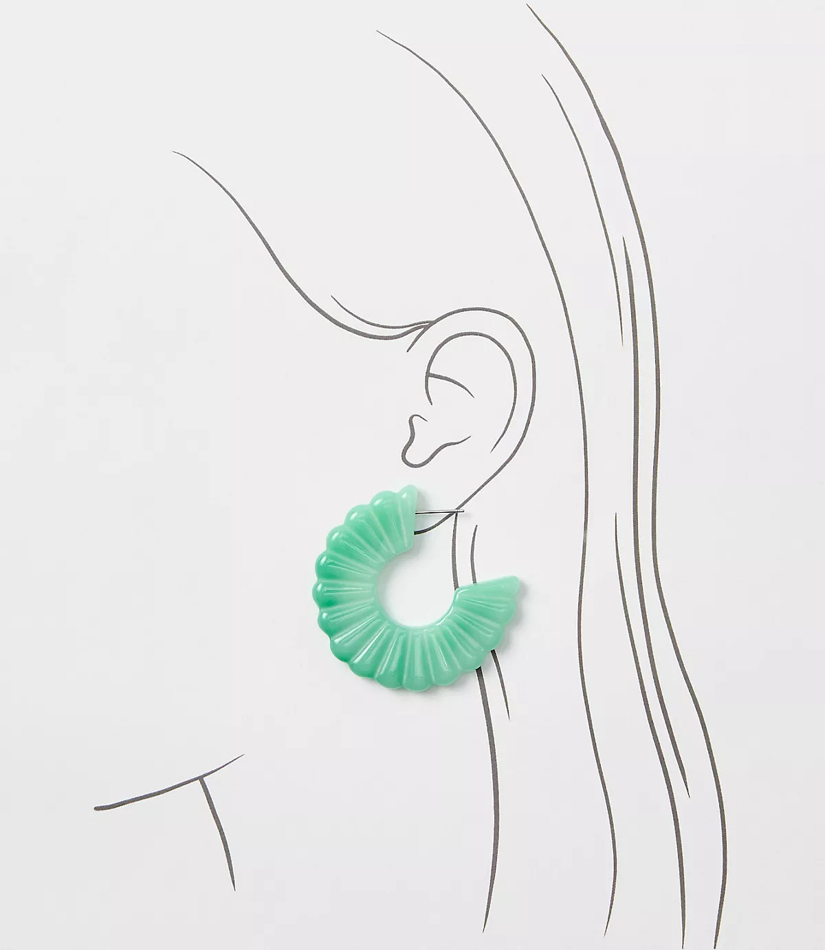 Scalloped Resin Hoop Earrings | LOFT