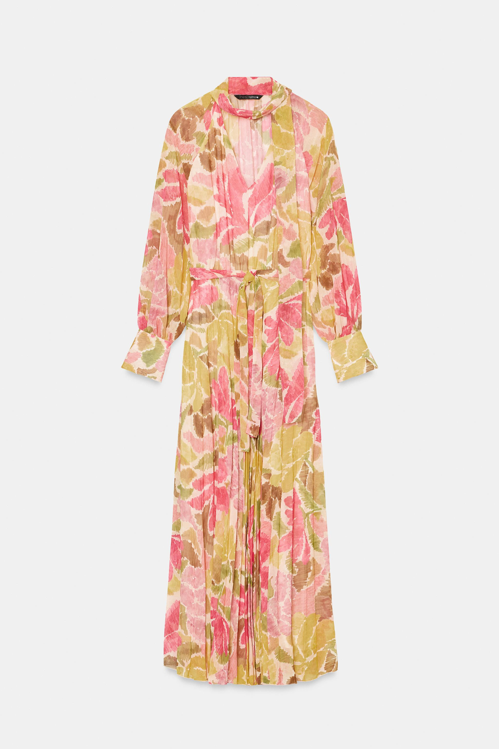 FLORAL PRINT BOW BELT DRESS | Zara US