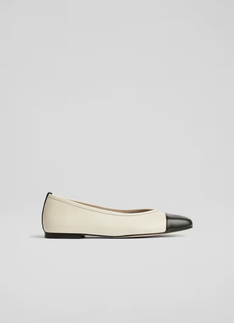 Hanna Cream & Black Ballet Flats | L.K. Bennett (UK)