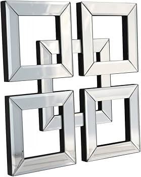 QMDECOR Square Mirrored Wall Decor Decorative Mirror 12x12 inches Modern Fashion DIY Silver Wall-... | Amazon (US)