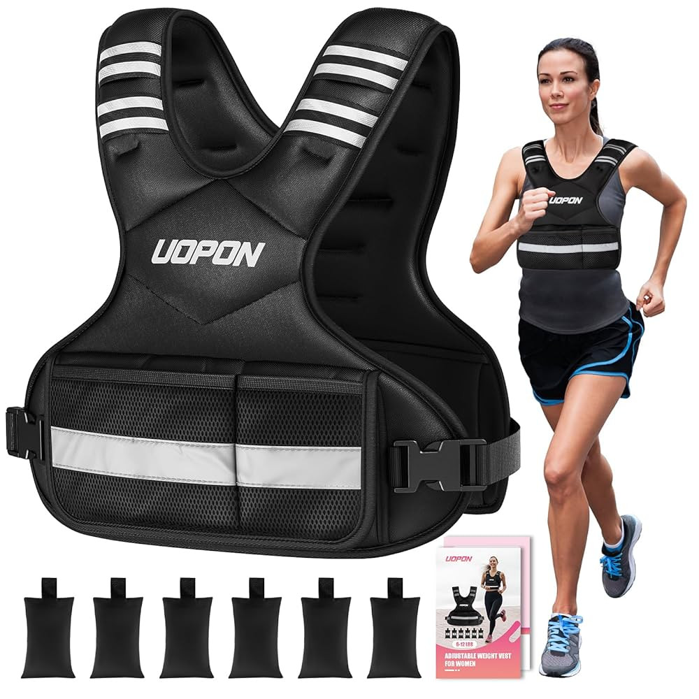 Adjustable Weighted Vest for Women, 6-12 Lbs Rucking Vest with 6 Ironsand Weights, Great Weighted... | Amazon (US)