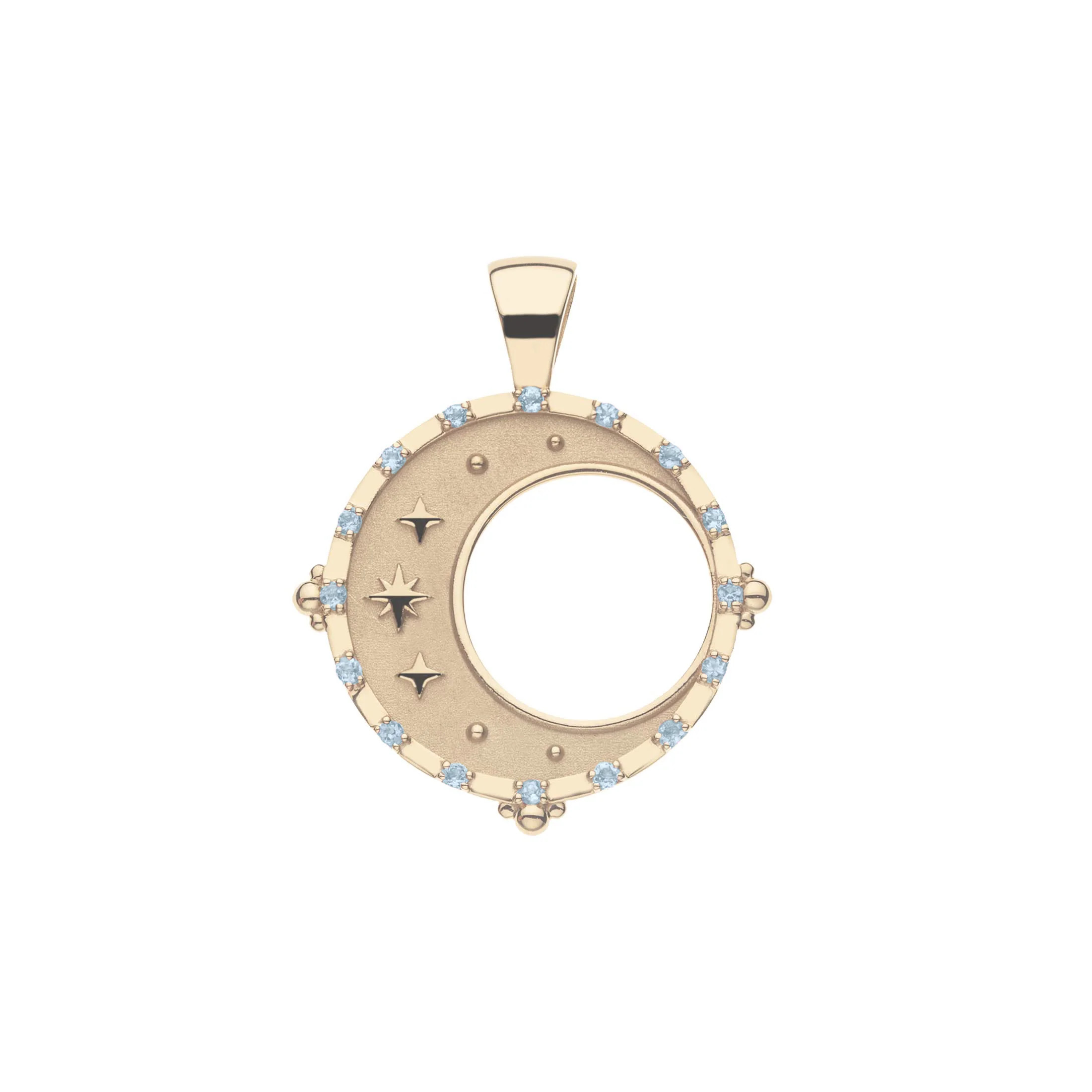 FOREVER Embellished Moon and Back Pendant Coin in 14k | Jane Win