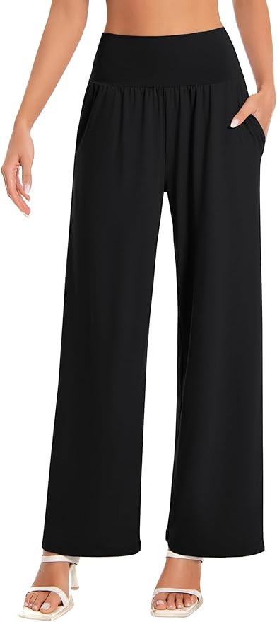 BUBBLELIME 20"/27"/29"/31"/33"/35" Women's High Waist Wide Leg Yoga Pants Loose Comfy Lounge Casu... | Amazon (US)