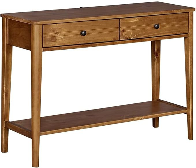 MUSEHOMEINC California Mid-Century Solid Wood 2-Tier Console Table with Drawers and Shelf/Console... | Amazon (US)