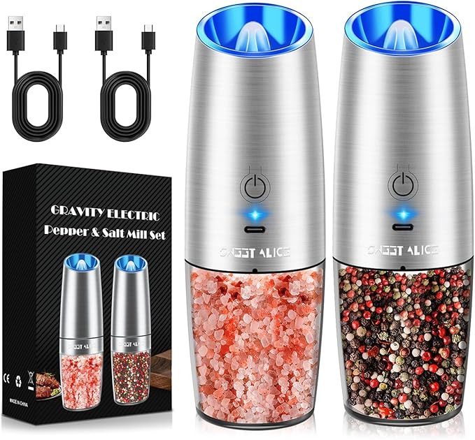 Sweet Alice Rechargeable Electric Pepper and Salt Grinder Set, No Battery Needed, whit Gravity Se... | Amazon (US)