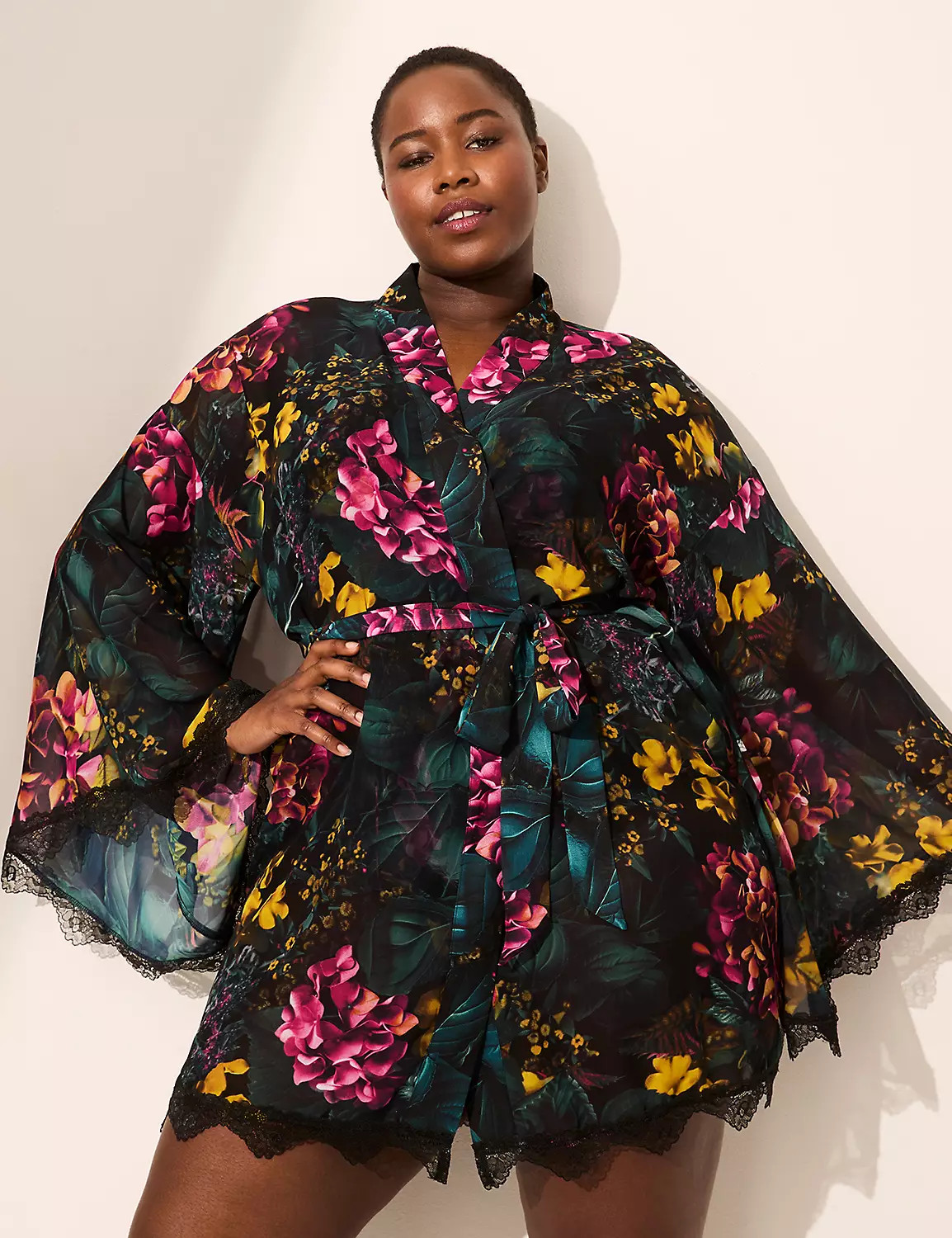 Lace-Trim Robe | Lane Bryant (US)