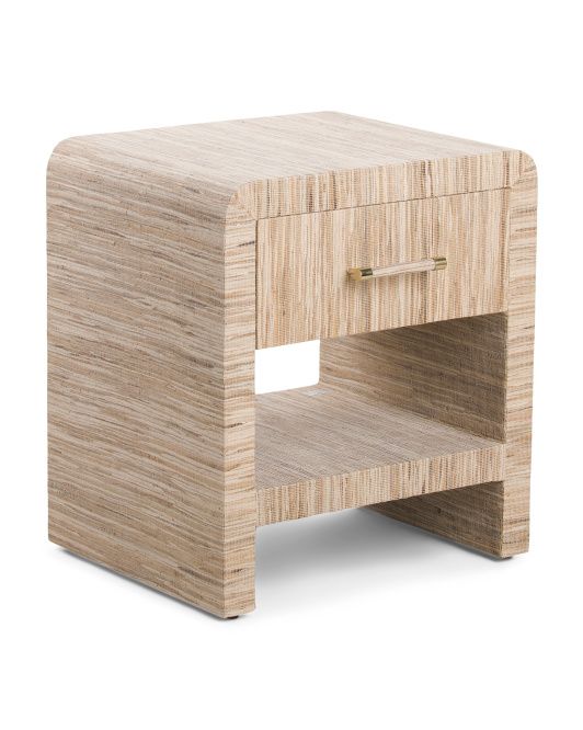 One Drawer Raffia Side Table | TJ Maxx