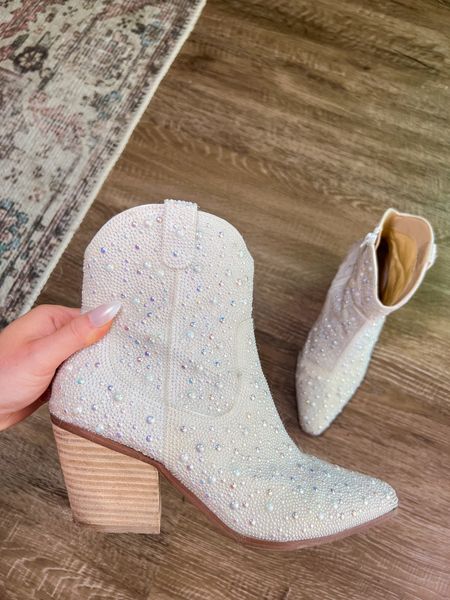 I love these beautiful pearl booties! They are so comfortable and easy to walk in!

#LTKsalealert #LTKshoecrush #LTKfindsunder100
