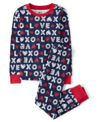 Unisex Baby And Toddler Matching Family Love Snug Fit Cotton Pajamas - thunder blue | The Children's Place