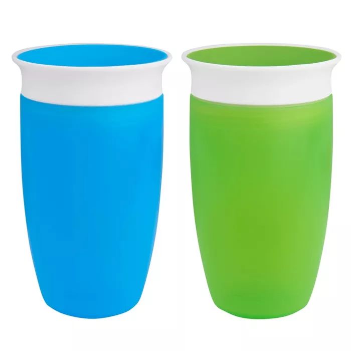 Munchkin Miracle 360 Sippy Cup Portable Drinkware - Green/Blue 10oz 2ct | Target