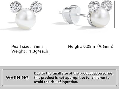 PANSTAR Pearl Earrings for Women Hypoallergenic Sterling Silver Posts Small Mini Mouse Earrings F... | Amazon (US)