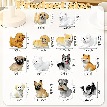 Exasinine 14PCS Mini Dog Figurines Hand Painted Resin Puppy Figurine Realistic Miniature Dogs for... | Amazon (US)