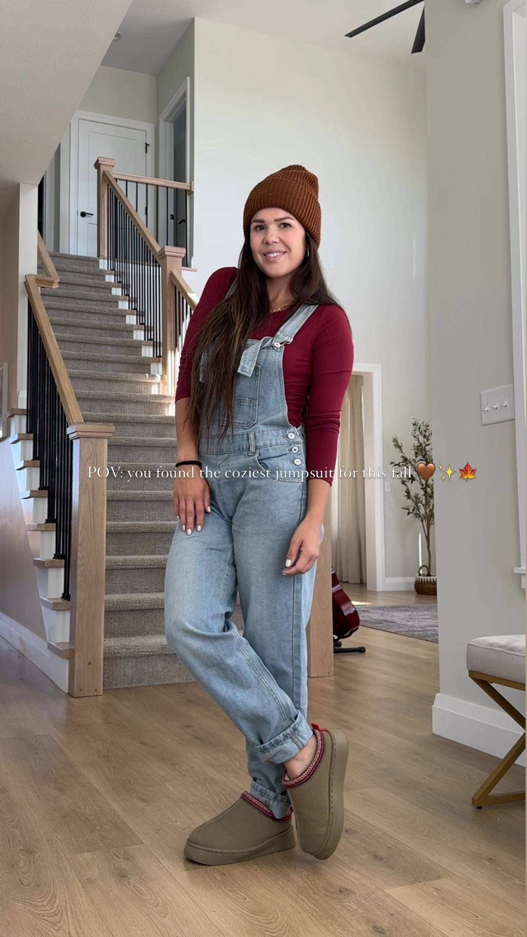What if I told you this entire fit is from @walmart?! ✨🤎 This is the comfiest denim jumpsuit and it comes in multiple colors, you can style it so many ways, dress it up or down. The basic tee will be a staple this fall, specially this color 😍 The slippers are Uggs dupe and SO SOFT for a fraction of the price ✨  🔗✨ #walmartfashion #walmartfinds #momfashion #everydayoutfit #fall #lds #churchofjesuschrist 

#LTKSeasonal
