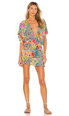 Luli Fama Playera V Neck Ruffle Dress in Luli Island from Revolve.com | Revolve Clothing (Global)