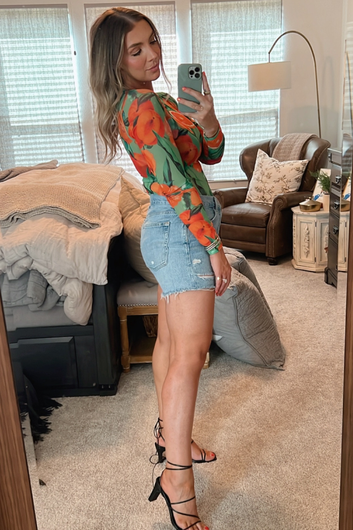 Summer outfit, mesh top, prettylittlething top, sale // wearing size 8 in the top. Size up 

#LTKunder50 #LTKsalealert