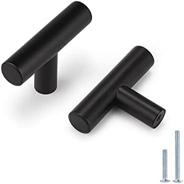 Probrico 15 Pack|Flat Black Cabinet Knobs Single Hole 2 Inch Euro Cabinet Pulls Drawer Handles ... | Amazon (US)