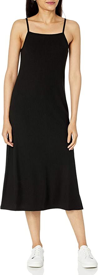 The Drop Women's Leslie Side Slit Strappy Square-Neck Loose-fit Rib Knit Midi Dress | Amazon (US)