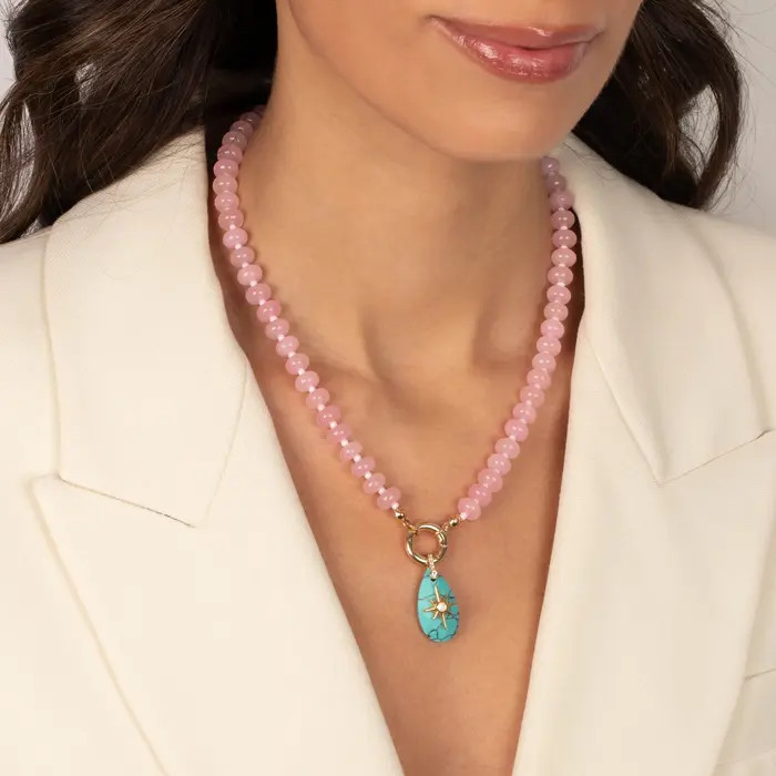 BY ADINA EDEN Light Pink Beaded Clicker Necklace | Nordstrom | Nordstrom