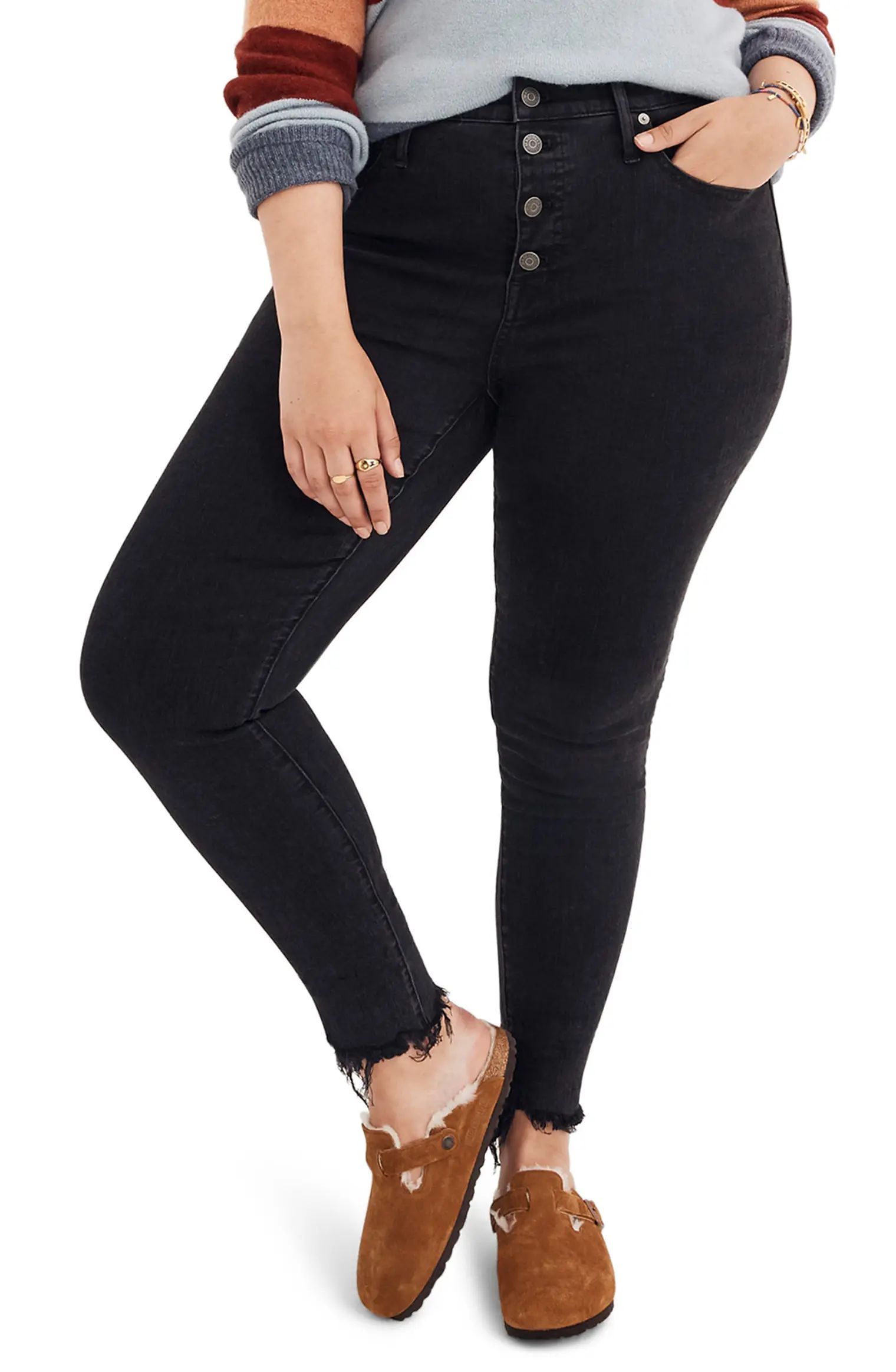 9-Inch Button Ankle Skinny Jeans | Nordstrom