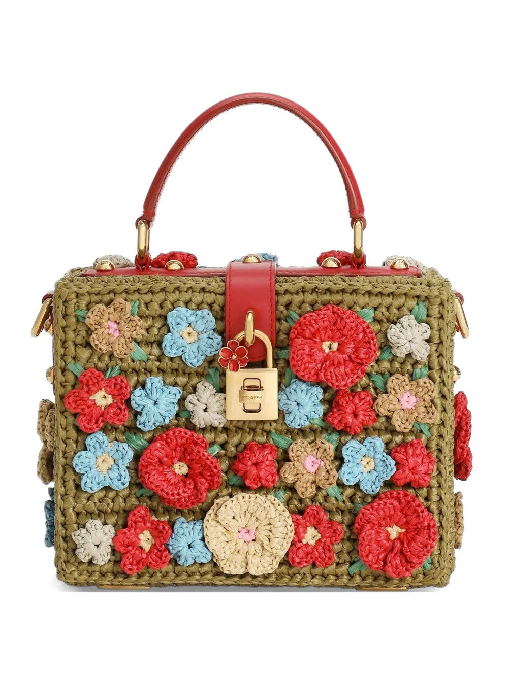 Dolce & Gabbana Dolce Box raffia crochet handbag - Green | Farfetch Global