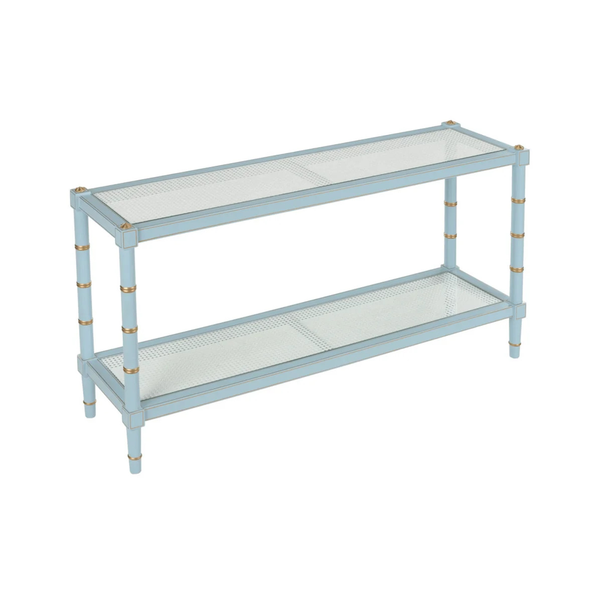 Cane Console Table in Blue | The Well Appointed House, LLC