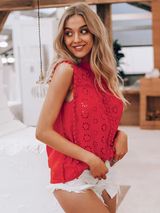 'Nelly' Tassel Embroidered Sleeveless Top | Goodnight Macaroon