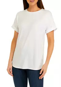 Crown & Ivy™ Women's Short Sleeve Baby Terry Solid T-Shirt | Belk