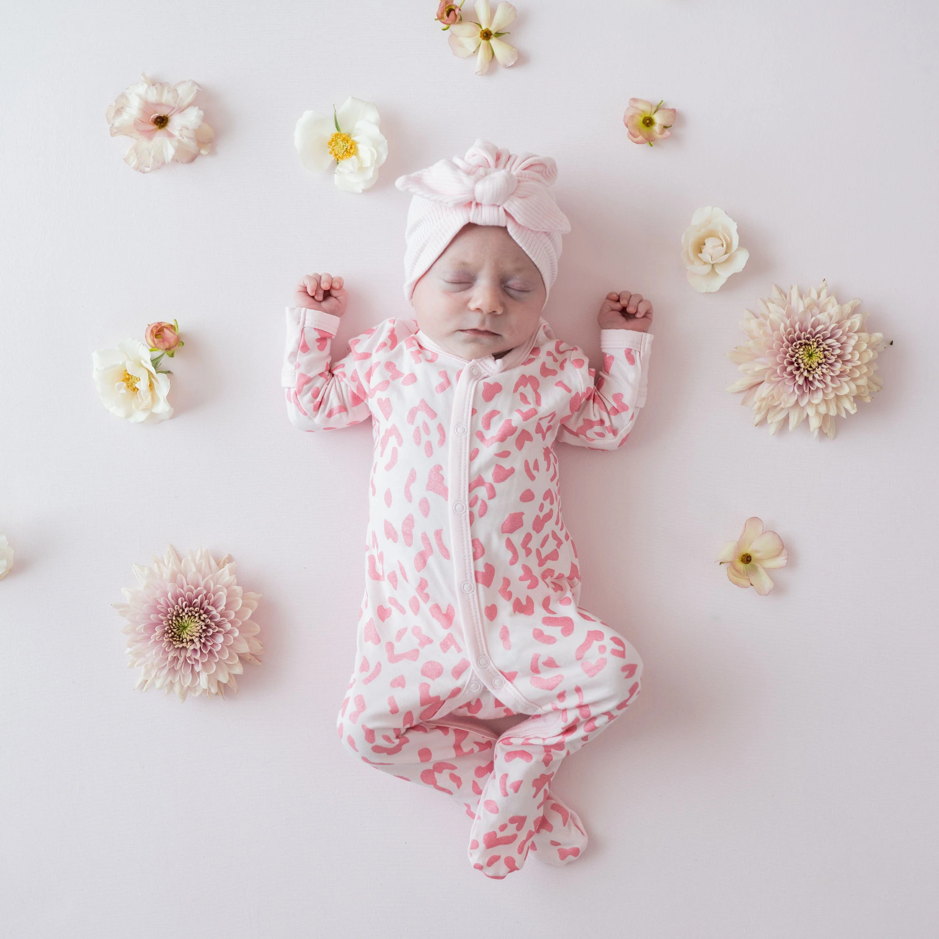 Footie in Sakura Leopard | Kyte BABY