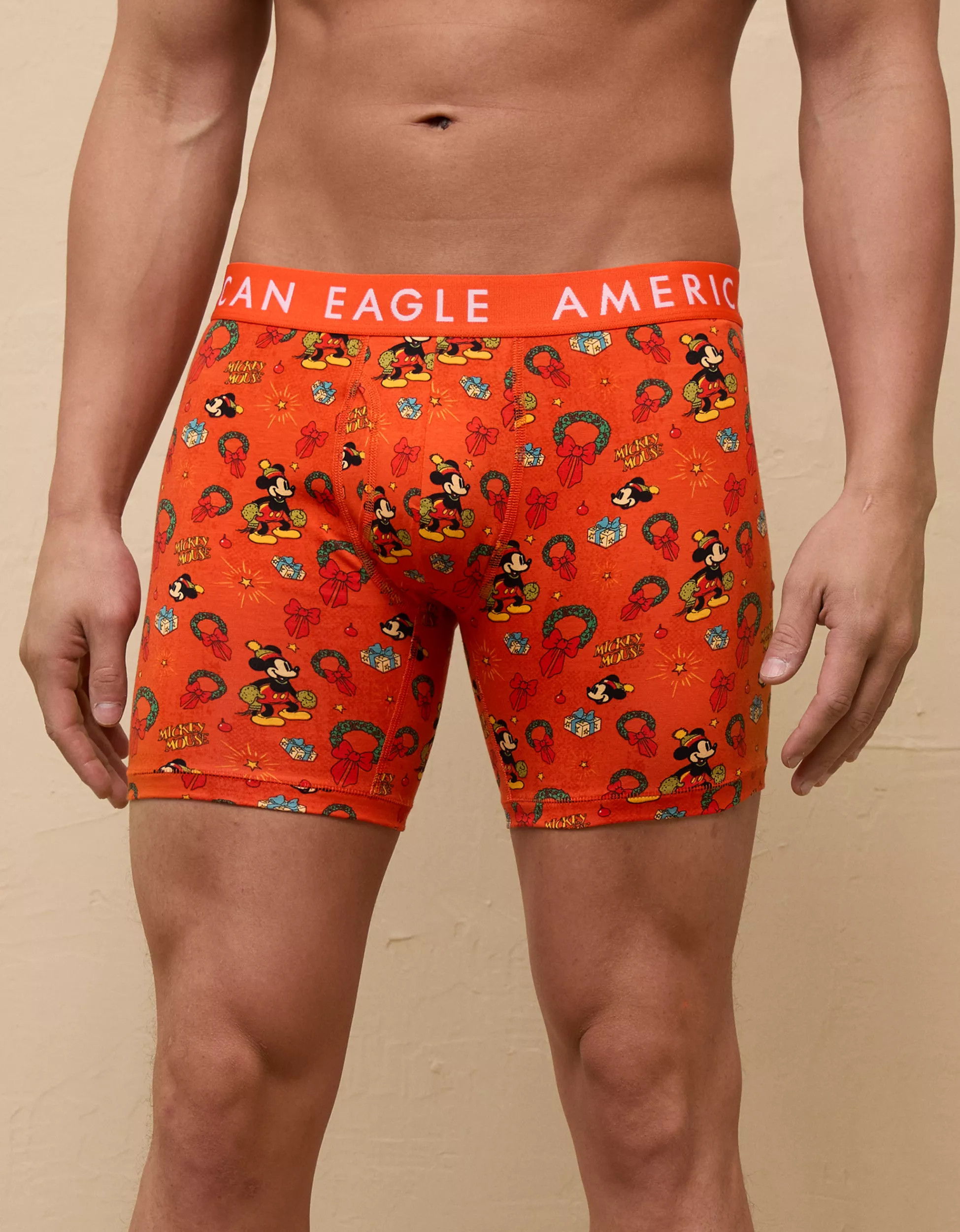 AEO Men's Christmas Mickey Mouse 6" Classic Boxer Brief | American Eagle Outfitters (US & CA)