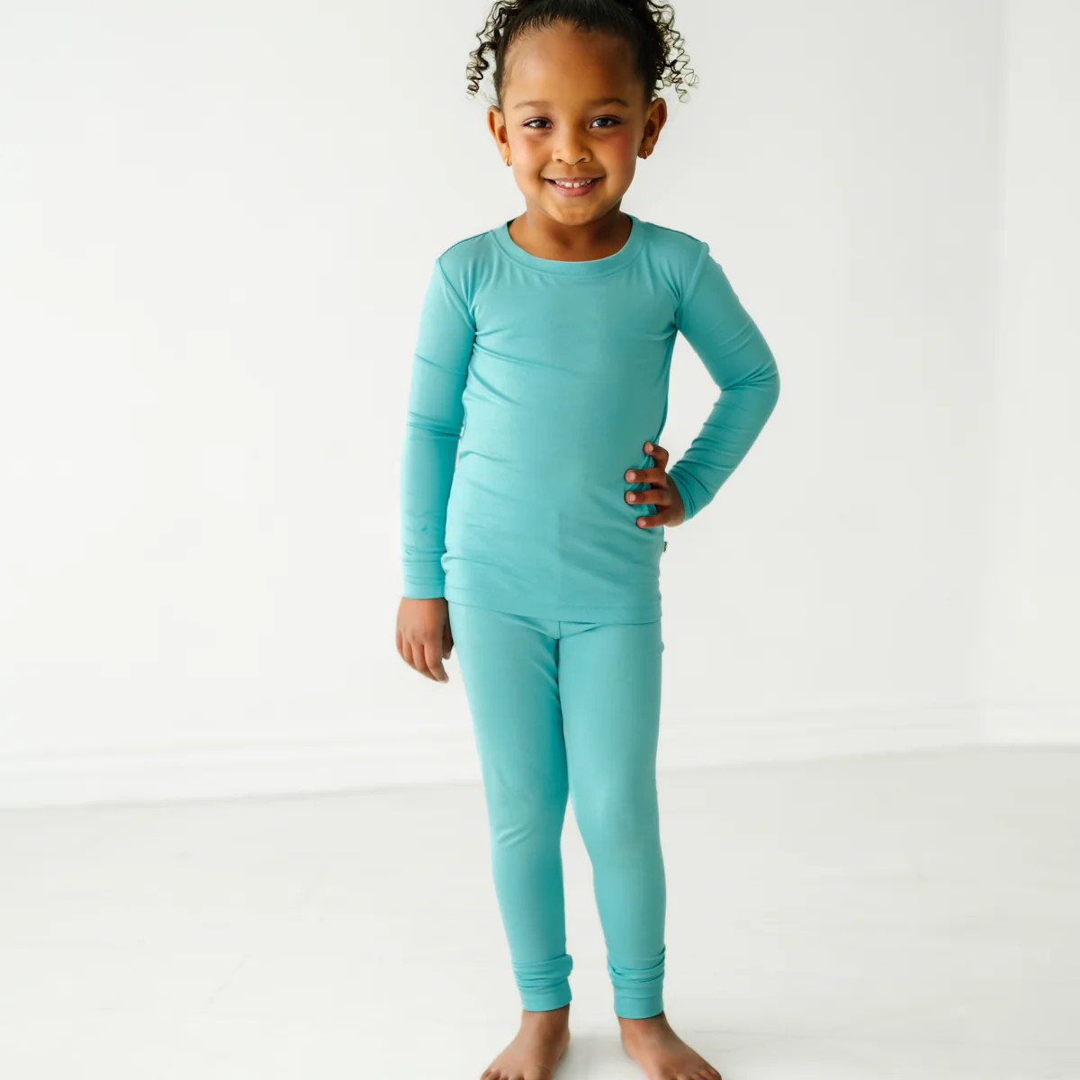 Glacier Turquoise Two-Piece Pajama Set | Little Sleepies
