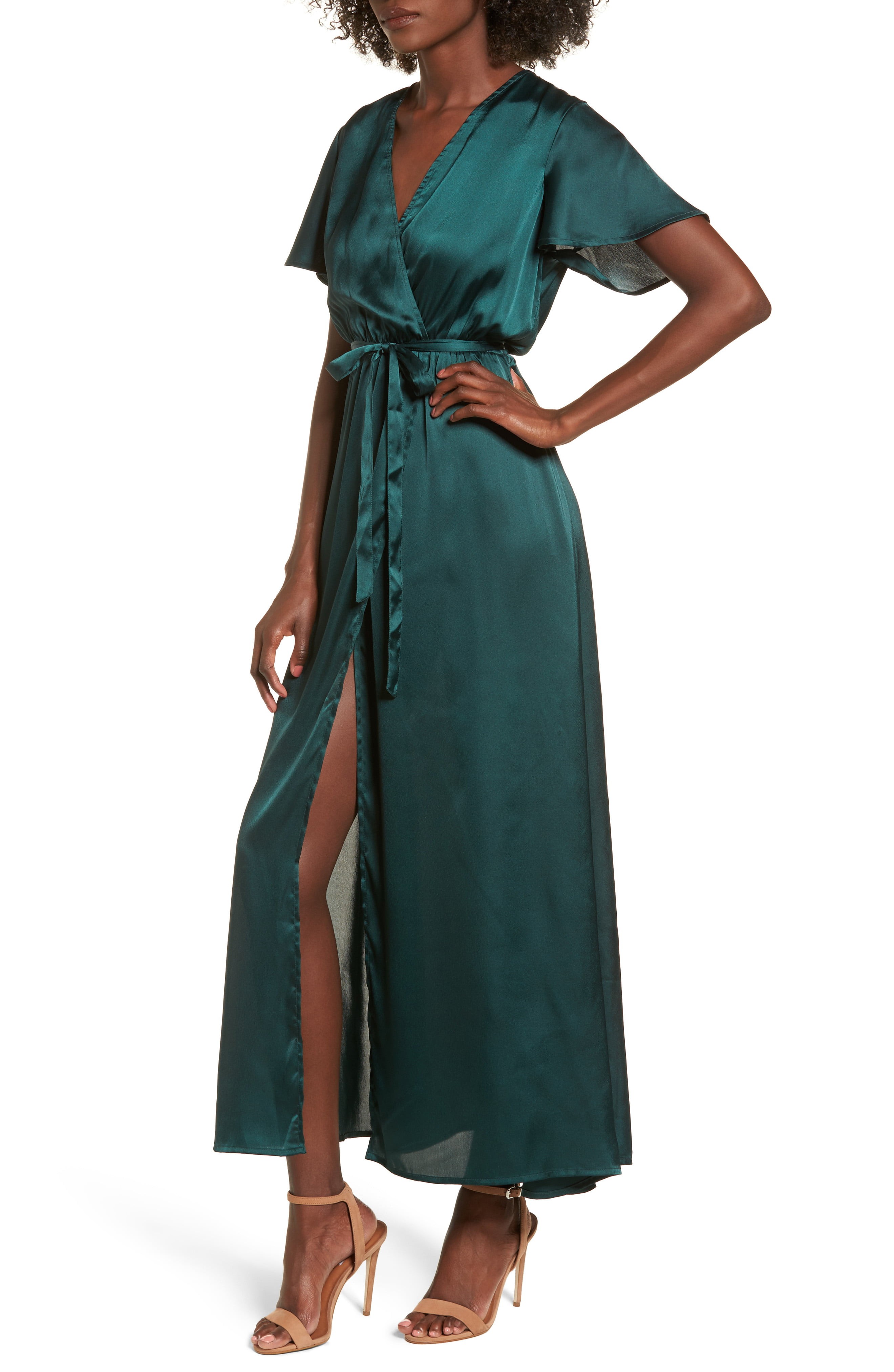 EZ Days Satin Wrap Maxi Dress | Nordstrom