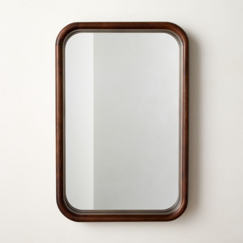 Saone Acacia Wood Rectangular Wall Mirror 24"X36" | CB2 | CB2