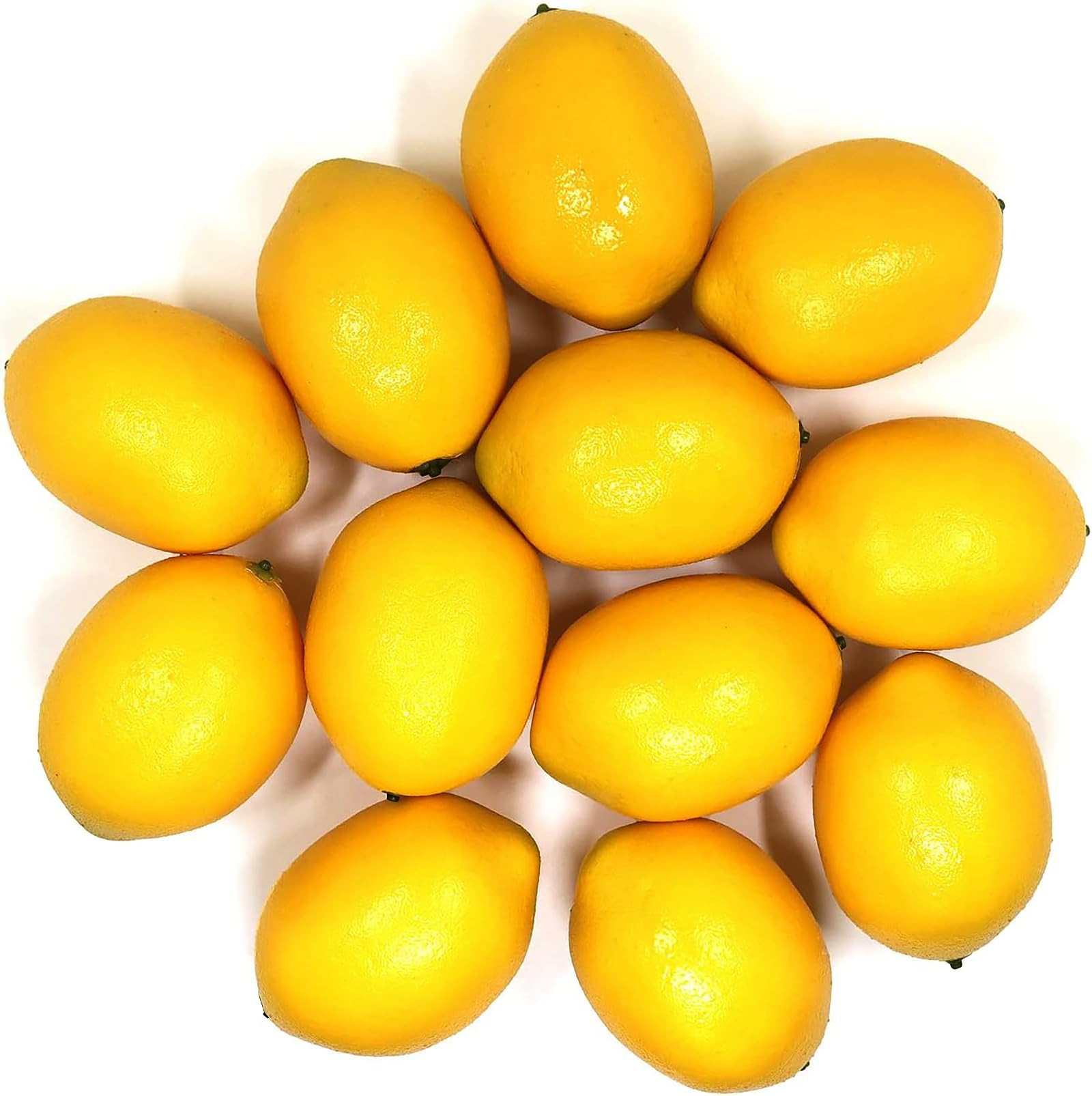 12pcs Artificial Lemons - Yellow Fake Lemons Faux Fruit for Home Kitchen Table Fruit Bowl Cabinet... | Amazon (US)