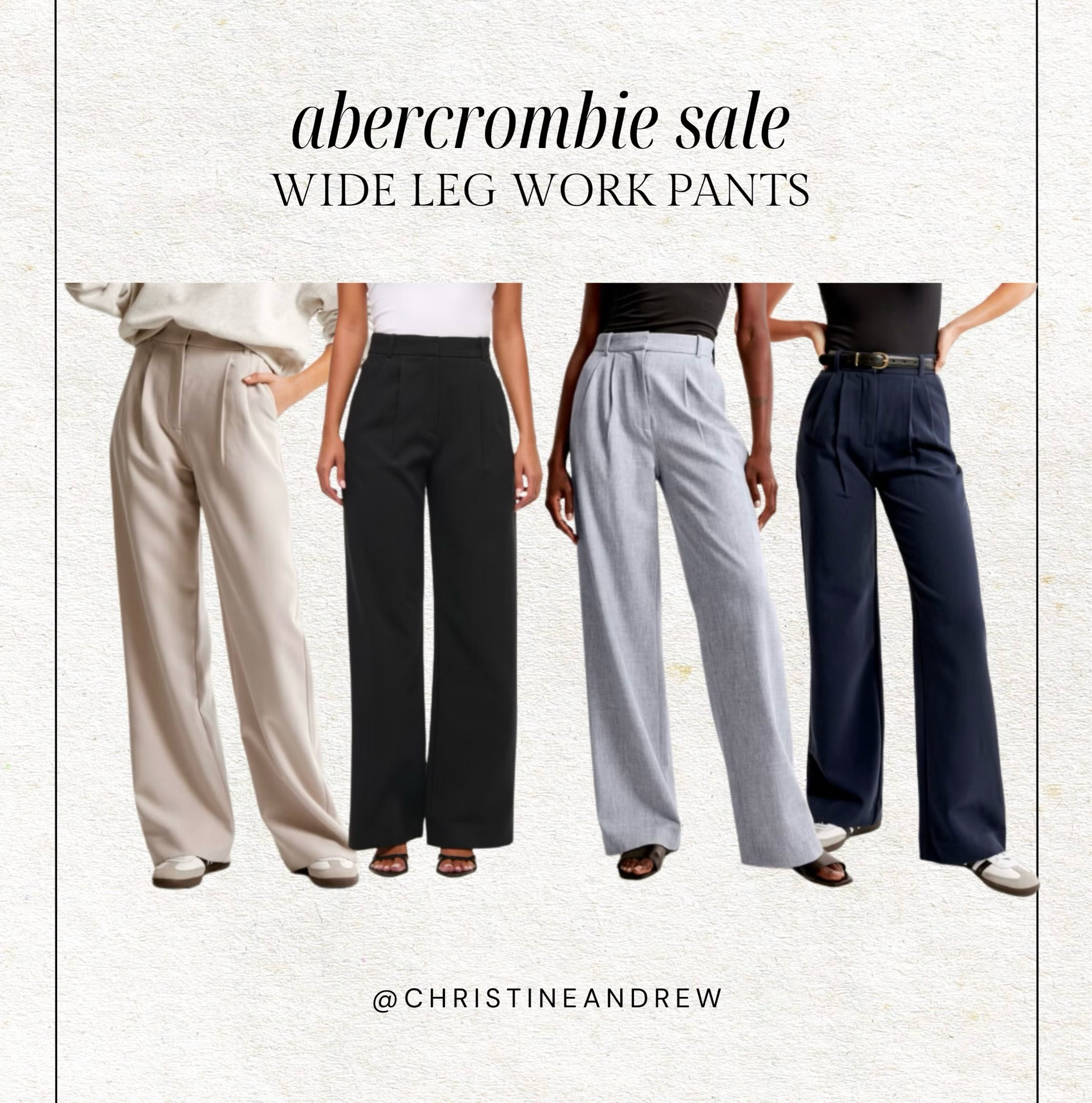 My go-to wide leg work pants are on sale at Abercrombie!  Under $100 and amazing quality 🙌🏼

Abercrombie sale, Abercrombie pants, Abercrombie Sloan pant, workwear, tailored pants, work outfit, office outfit, meeting outfit, business casual, travel outfit, black pants, Christine Andrew 

#LTKStyleTip #LTKFindsUnder100 #LTKWorkwear
