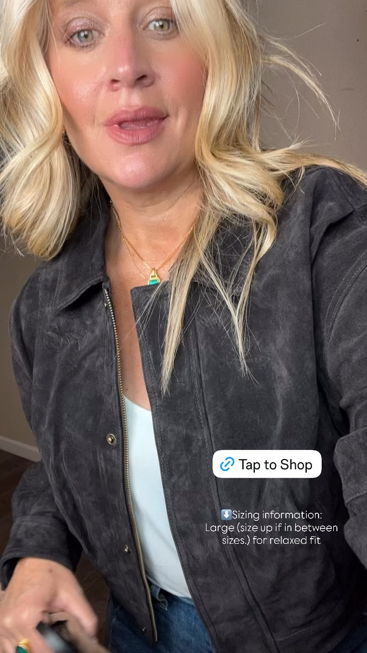 ✨Tap the bell, save and ❤️ start here over 40 fashion, midlife style, midsize fashion and luxury looks for less.  

⬇️Sizing information:
Large (size up if in between sizes.)

There’s just something about chocolate brown in the fall. 🤎

This suede jacket is one of those pieces that instantly makes jeans and a simple top feel pulled together—without feeling like I tried too hard.

Wear it for date night, girls’ lunch, brunch, the farmers market, school events, dinner downtown… basically anywhere you want to feel casual, comfortable AND chic.

And that rich chocolate color? So good with denim, cream, camel and even baby blue. 🍂

Midlife style doesn’t have to be complicated. Give me a great jacket, comfortable jeans and an outfit that makes me feel like ME again. 🤎

👑 Helping you look good, feel good. — Lindsey

👑 Helping you look good, feel good.-Lindsey Denver   Check back daily for belly-friendly style, confidence, and Outfit Physics™.

#LTKOver40 #LTKMidsize #LTKSaleAlert