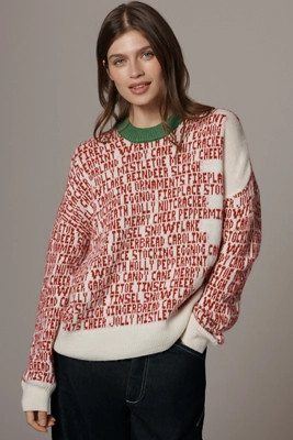 Pilcro Crew-Neck Holiday Graphic Sweatshirt | Anthropologie (US)