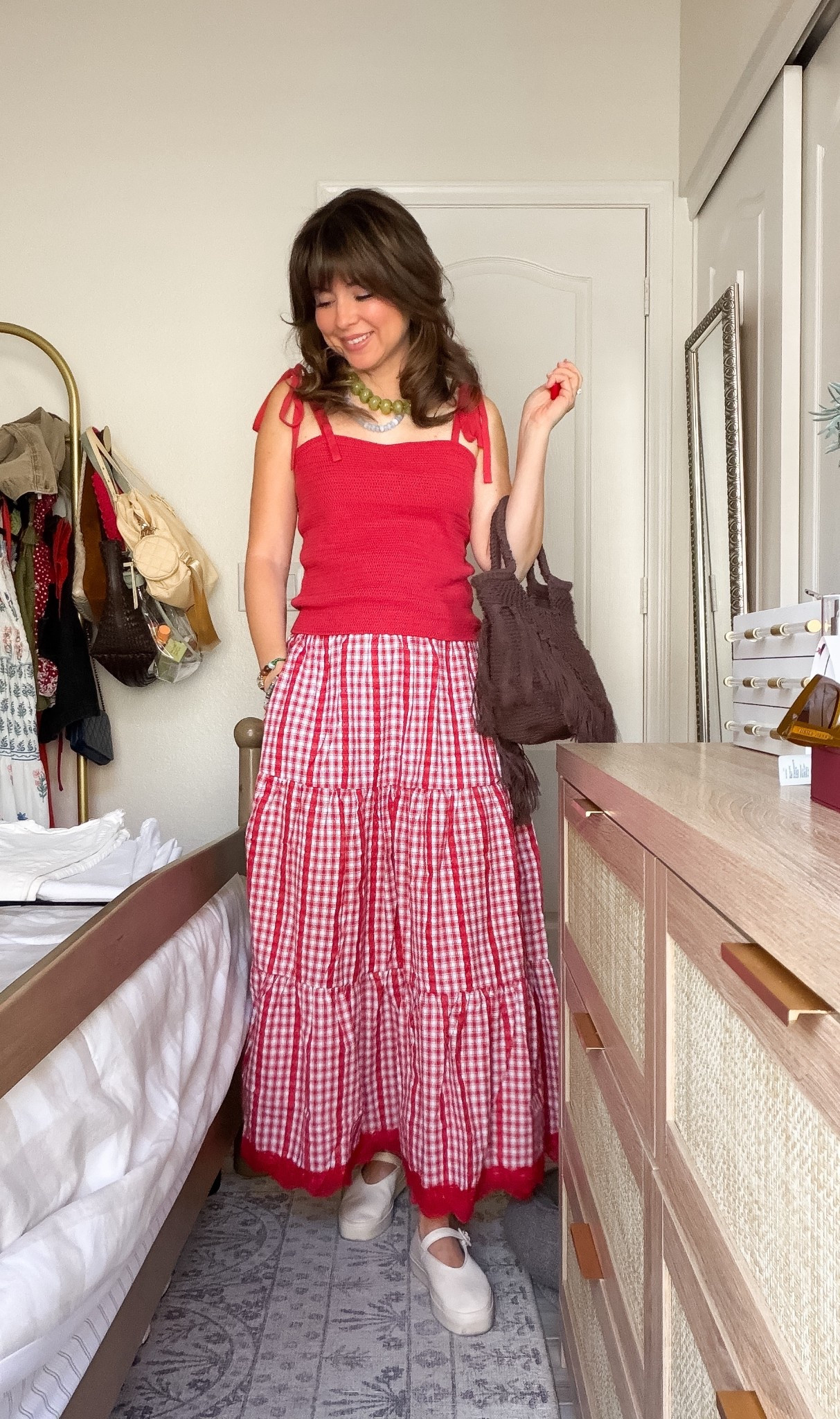 Easy summer outfit that feels put together without trying.
This red tank + gingham skirt combo is one of those looks I keep reaching for—lightweight, flattering, and actually comfortable for mom life.

The skirt hits at the perfect length for petites (I’m 5’2), doesn’t overwhelm your frame, and moves so well. Paired it with simple flats and a beaded necklace to keep it effortless but still styled.

Pieces like this are what I lean on when I want to feel cute but don’t have time to overthink it—just throw on and go.

petite friendly outfit, 5’2 style, mom outfit ideas, summer outfit for moms, gingham skirt outfit, easy everyday outfits, casual chic mom style

Top small
Skirt small

@Target 


Comment SHOP below to receive a DM with the link to this post on my LTK ⬇ https://liketk.it/69evv #ltkpetite #ltkootd