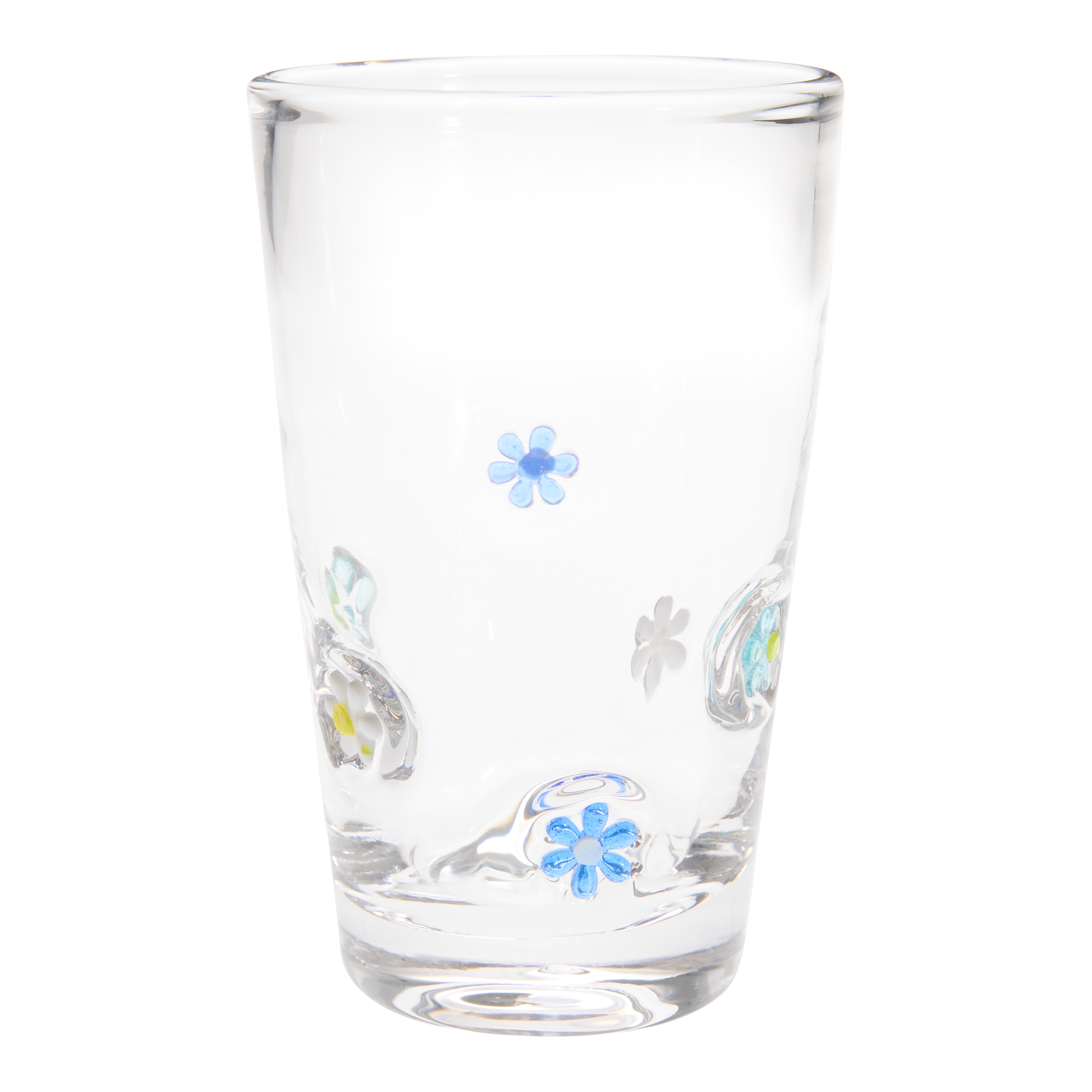 Charm Blue Daisy Inlay Pint Glass | World Market
