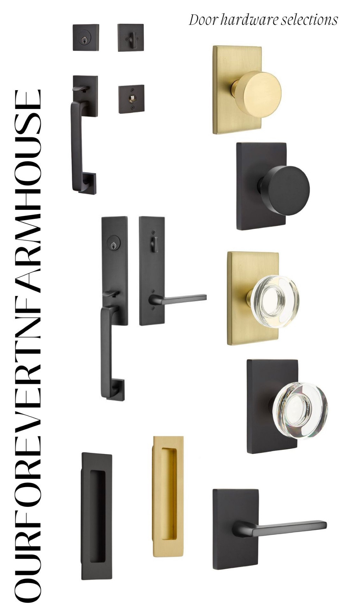 The door hardware selections for our house by Emtek. Again had fun mixing metals and styles.  

#LTKhome